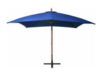 Parasol suspendu avec mât Bleu azuré 3x3 m Massif Bois de sapin FXOQ81104