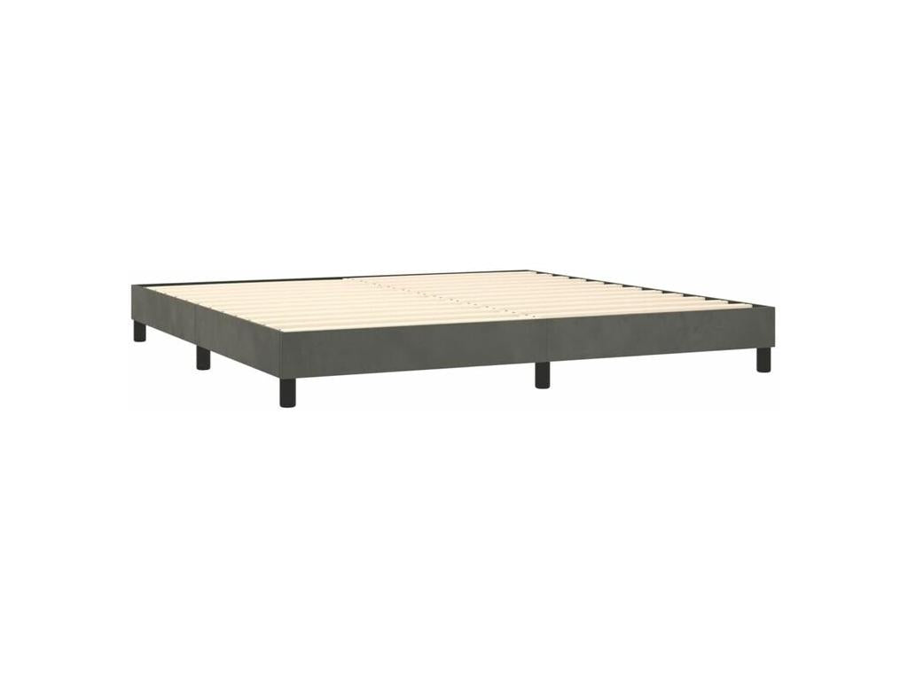 Sommier à Lysvia de lit et matelas Gris foncé 200x200 Velours SVWH79441
