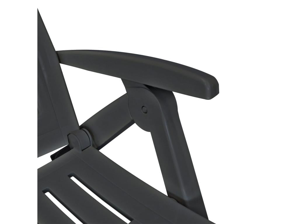 Chaise longue avec repose-pied Plastique Anthracite DIER79815