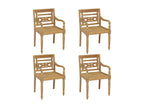 Chaises Lysvia avec coussins 4 pcs Bois de teck solide 2 POJO25947