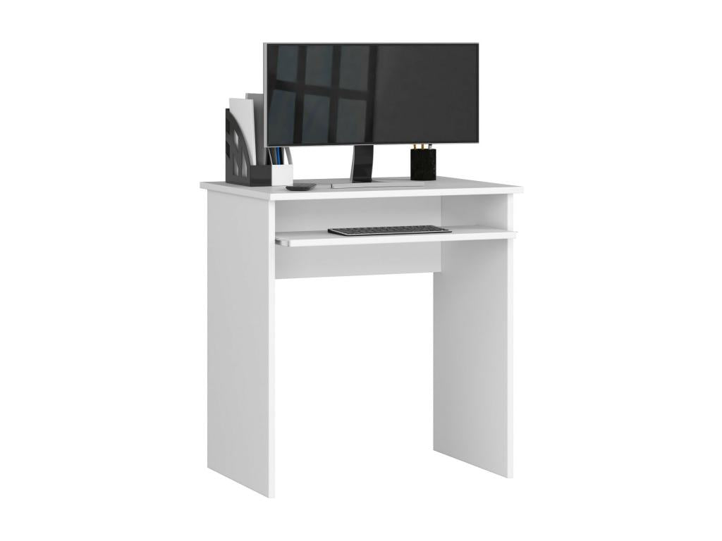 Petit bureau d'ordinateur Blanc 68 cm couleur Blanc 1 étagère 68x51x74 cm GJAX52548