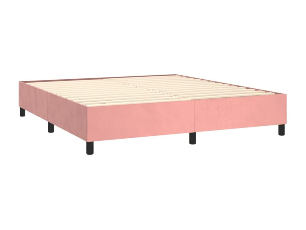 Sommier à Lysvia de lit avec matelas Rose 180x200 cm Velours IMAI31362