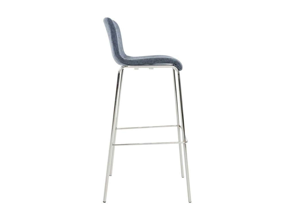 Lot de 2 Tabouret de bar - Tissu / Métal - Bleu - Hover XTDY89846