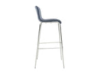 Lot de 2 Tabouret de bar - Tissu / Métal - Bleu - Hover XTDY89846