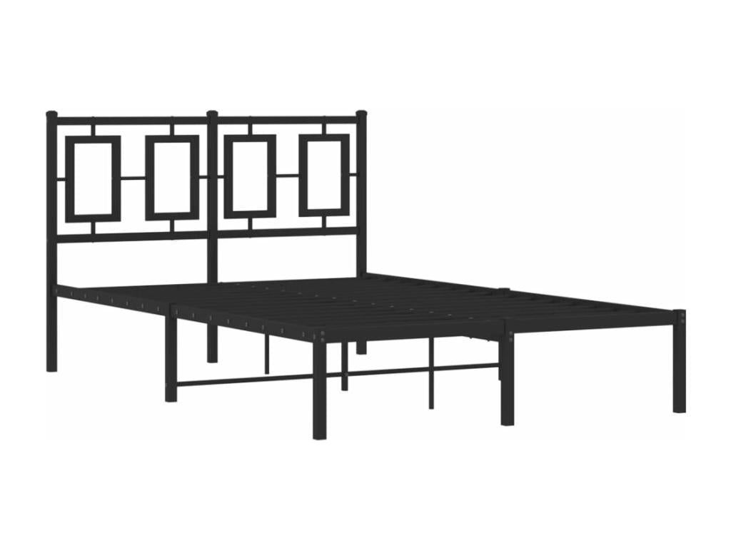 Cadre de lit métal avec tête de lit noir 120x190 NZFB06973