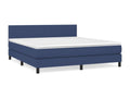 Lit à sommier tapissier avec matelas Bleu 160x200 cm Tissu SHDW40681