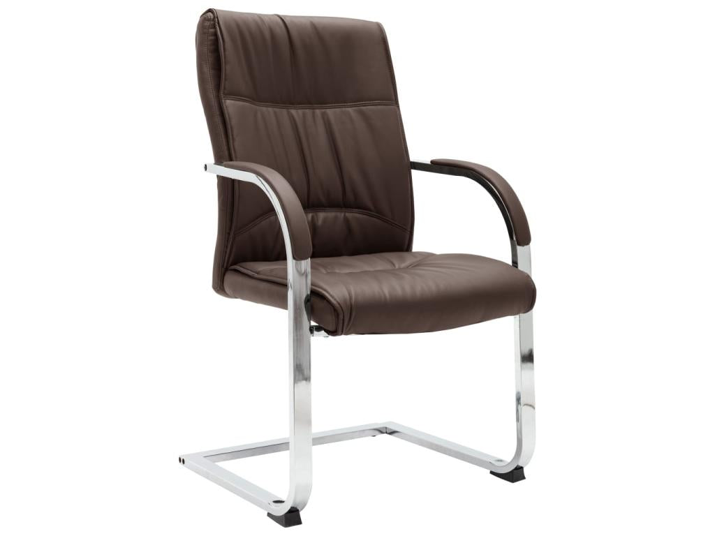 Chaise de bureau cantilever Marron Similicuir 2 WDKK44405