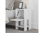 Table de chevet blanche avec porte abattante Lysvia OLDO52344