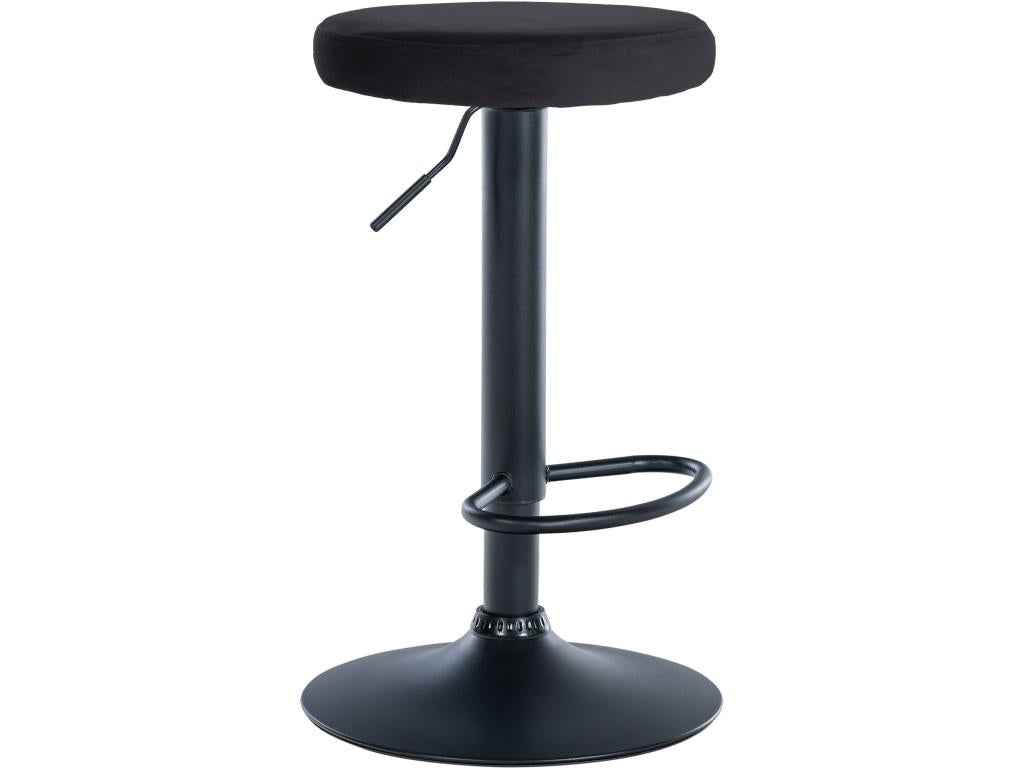 Tabouret de bar - Velours / Métal - Noir - Lysvia JXXJ28291