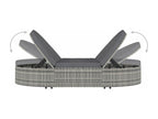 Chaise longue à 2 places avec coussins Résine tressée Gris VLRR85771