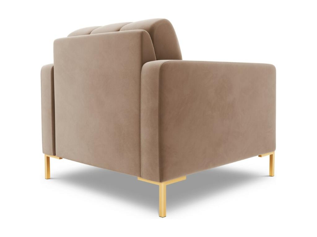 Dormeva - Fauteuil Dormeva en velours beige - 87x92x75cm SQZS59053