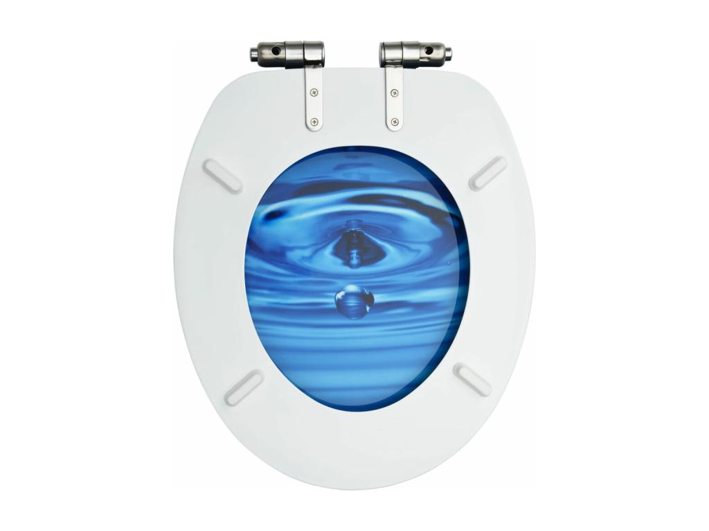Siège WC Couvercle fermeture effet bois bleu 43,7x37,8x5,3 cm 02 0002934 ARYY44698
