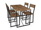 Elariva 5 pcs- bois métal table de cuisine table à manger ensemble table chaises ElarivaL chêne miel HEUD79698