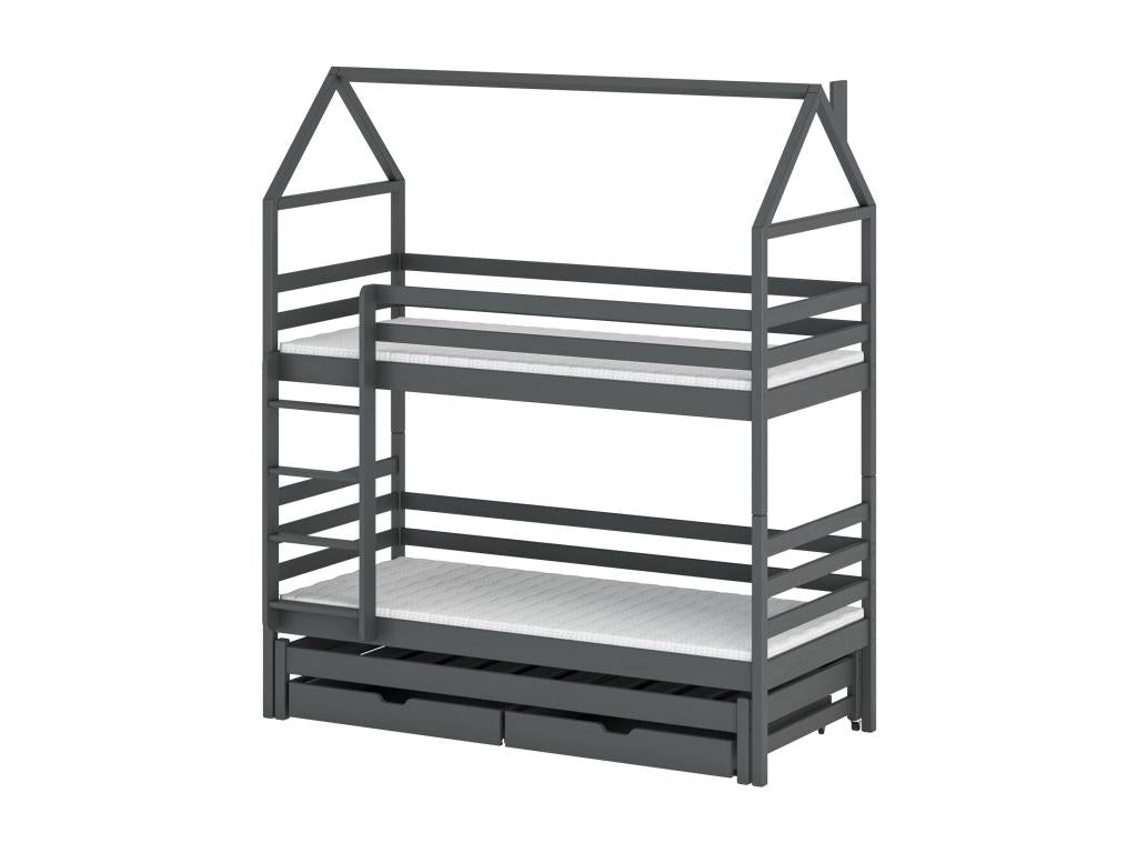 Lit cabane Lysvia HB003 80x200 cm Graphite JAUI88534