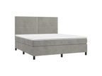Sommier à Lysvia de lit et matelas Gris clair 180x200 Velours UCEF83057