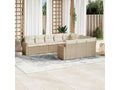 Salon de jardin avec coussins 10 pcs beige résine tressée XYLB42457
