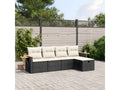 Salon de jardin 5 pcs avec coussins noir résine tressée YAVX36129