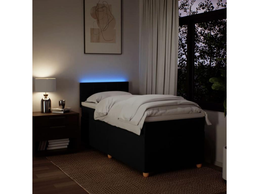 Sommier à Dormeva de lit et matelas Noir 80x200 cm Tissu JNBL30779