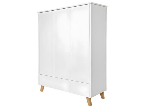 Armoire 3 portes 2 tiroirs Lysvia Blanc EAAO07272