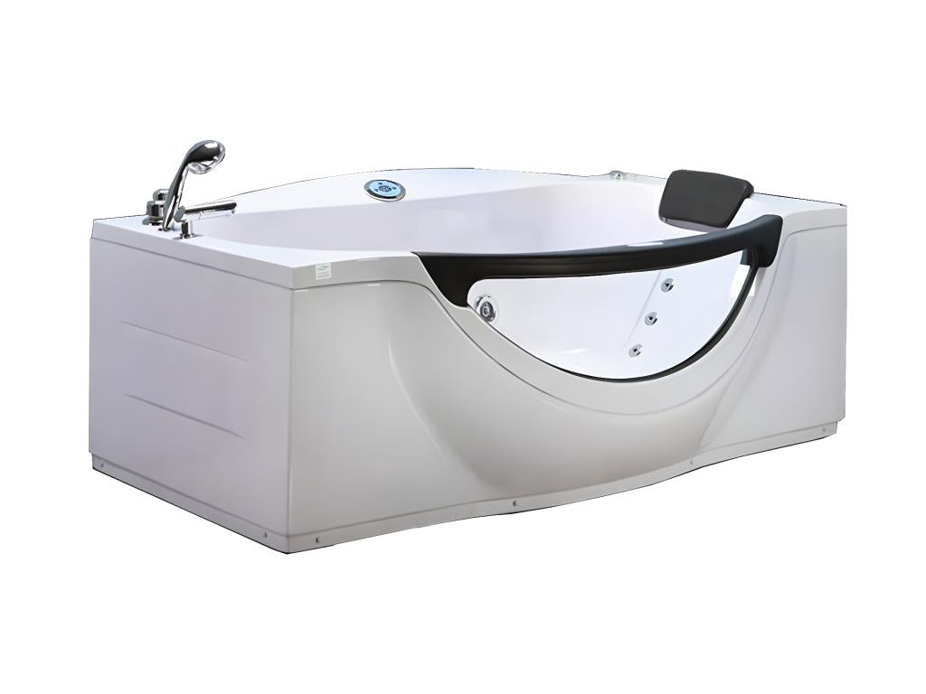 Baignoire blanc 180x96 cm avec verre frontal 9 jets – Elariva YFMU64111