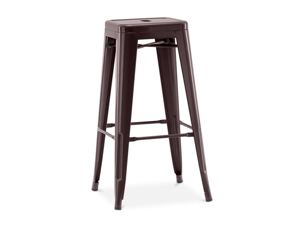 Tabouret haut acier vintage renforcé Lysvia 76cm --Couleur Bronze IDQX34730