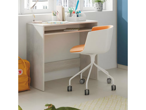 Bureau avec tablette fixe Bois blanc - Lysvia - L 79 xl 44 x H 78 cm LMNT48529