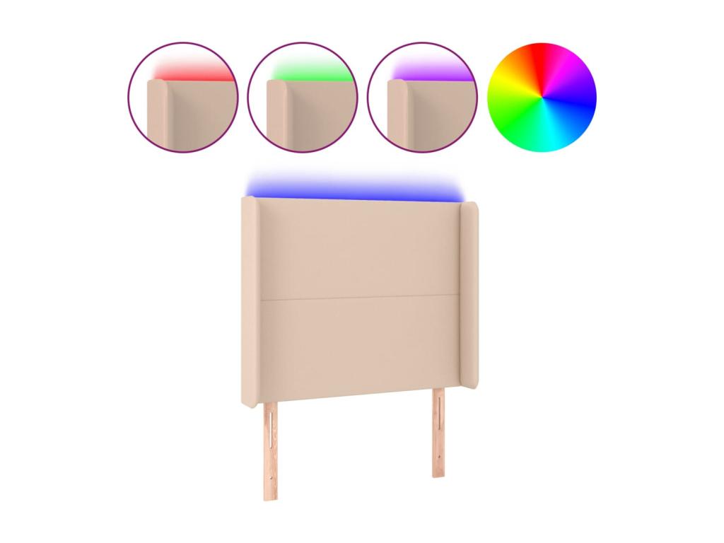 Tête de lit à LED Cappuccino 83x16x118/128 cm Similicuir JYWD80504