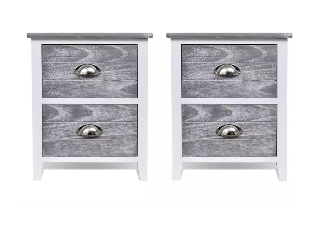 Table de nuit blanche 38x28x45 cm 1402170 ZZCY61751