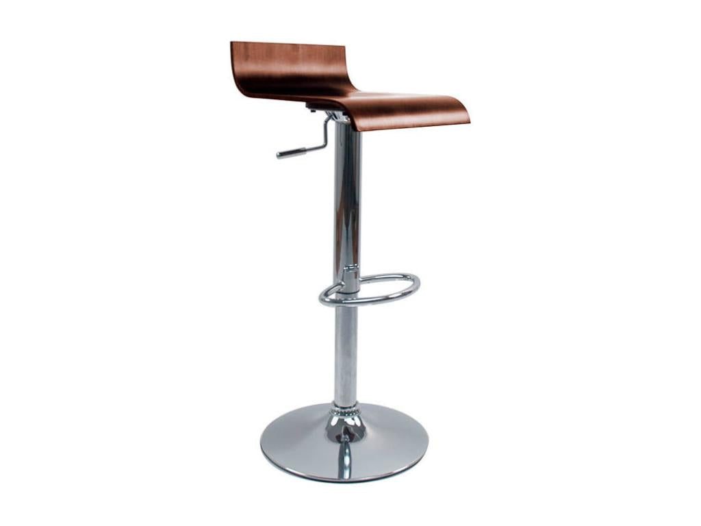 Tabouret de bar design en bois coloris noyer Lysvia V2 XDQL50008