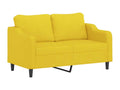 Canapé à 2 places Jaune clair 140 cm Tissu SUMS84195