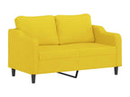 Canapé à 2 places Jaune clair 140 cm Tissu SUMS84195