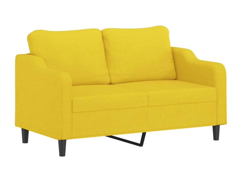Canapé à 2 places Jaune clair 140 cm Tissu SUMS84195