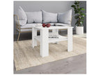 Table basse carrée 1 étagère bois blanc Lysvia PTTB44595
