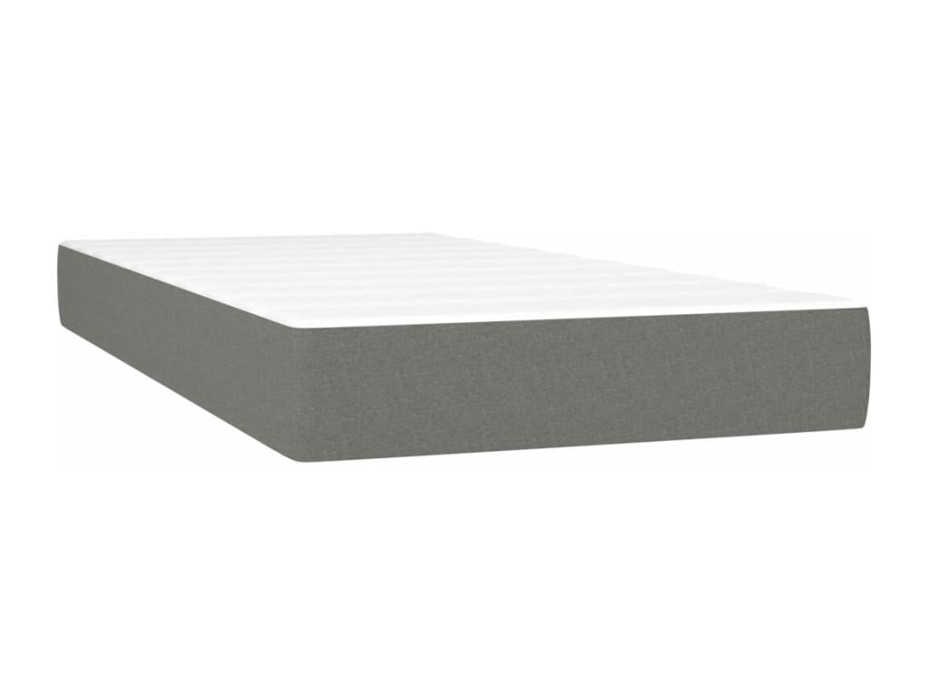 Sommier à Lysvia de lit avec matelas gris foncé 120x190cm tissu VQKA23291