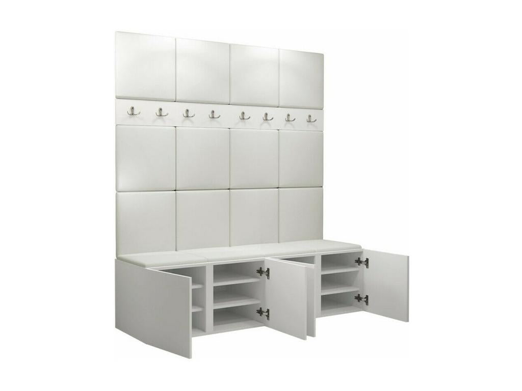 Meuble d'entrée Lysvia 268 186x168x46cm Chêne Lysvia Faux cuir - Stratifié JXEE47707