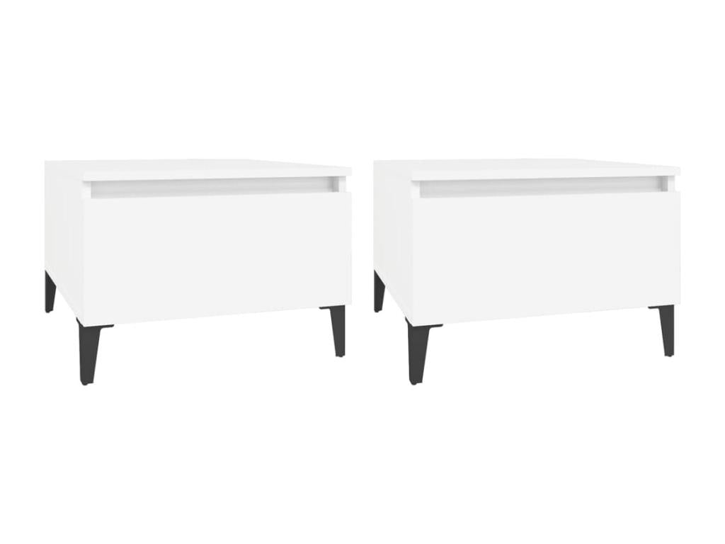 Tables d'appoint 2 pièces Blanc 50x46x35 cm Bois d'ingénierie LVKD73246