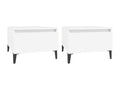 Tables d'appoint 2 pièces Blanc 50x46x35 cm Bois d'ingénierie LVKD73246