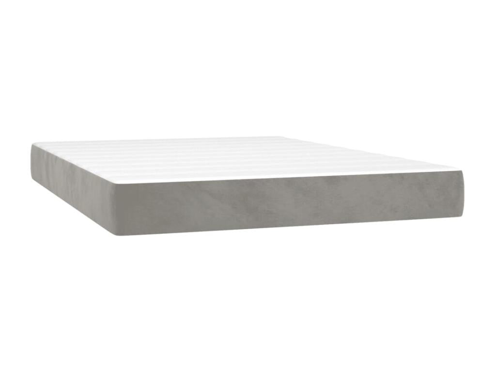 Sommier à Lysvia de lit matelas et LED Gris clair 140x190 cm BQIP06486