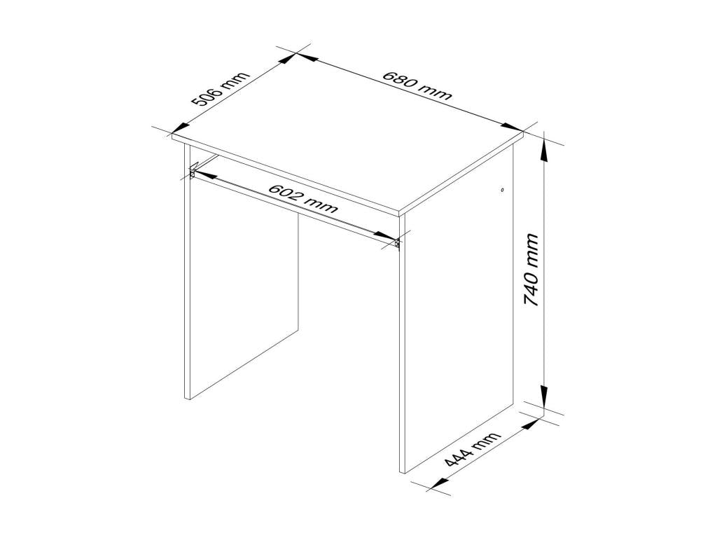 Petit bureau d'ordinateur Blanc 68 cm couleur Blanc 1 étagère 68x51x74 cm GJAX52548