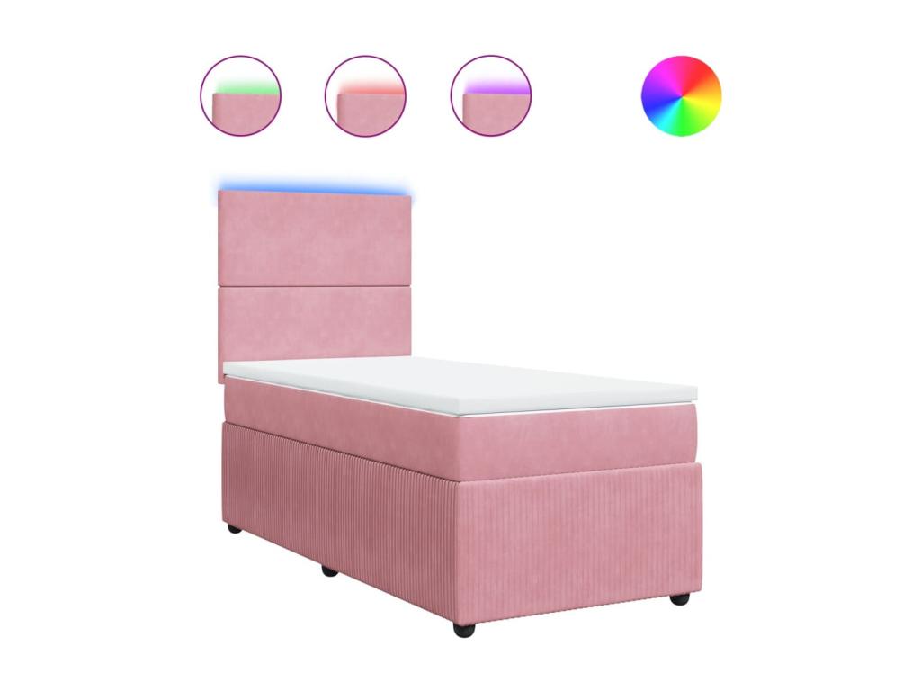 Sommier à de lit et matelas Rose 80x200 cm Velours KWOB01531
