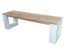 Elariva - Banc New Orleans - 130L x 40H x 38P cm blanc DPCV17848