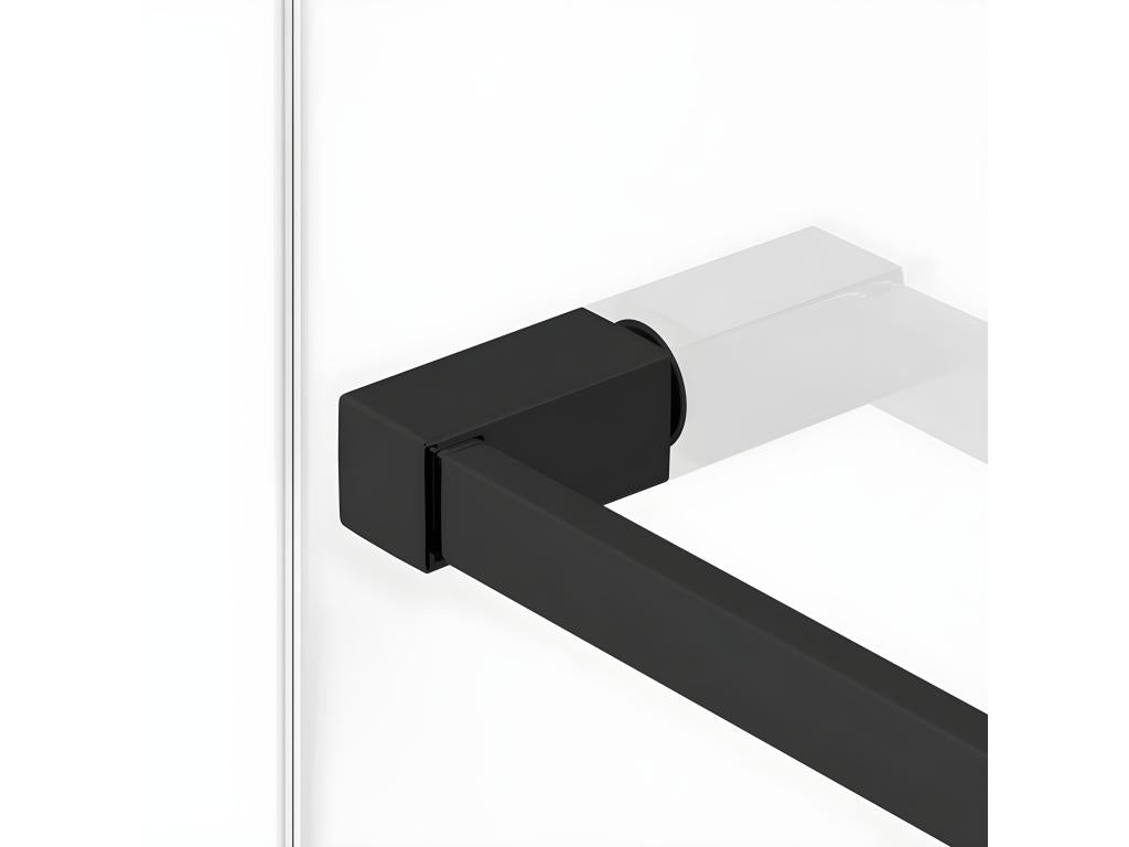 Paroi de douche à l'italienne noire avec porte serviette 90 cm Lysvia BLACK YPJW56354