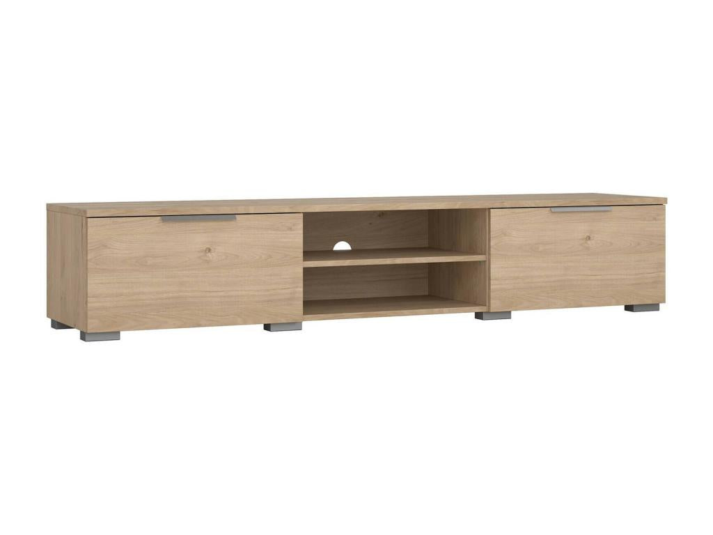 Meuble TV Lysvia Buffet de salon Armoire basse pour TV Base murale de rangement 173x40 h33 cm Chêne clair UTFE11263