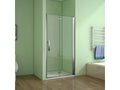 Porte de douche pivotante et pliante porte de douche 110x195cm en 6mm verre trempé anticalcaire JKQW96154