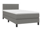 Lit à sommier tapissier et matelas Gris foncé 90x190 cm Tissu YIUL79931