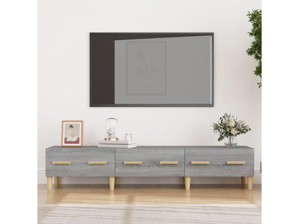 Meuble TV Lysvia gris 150x34,5x30 cm Bois d'ingénierie EWDQ30730