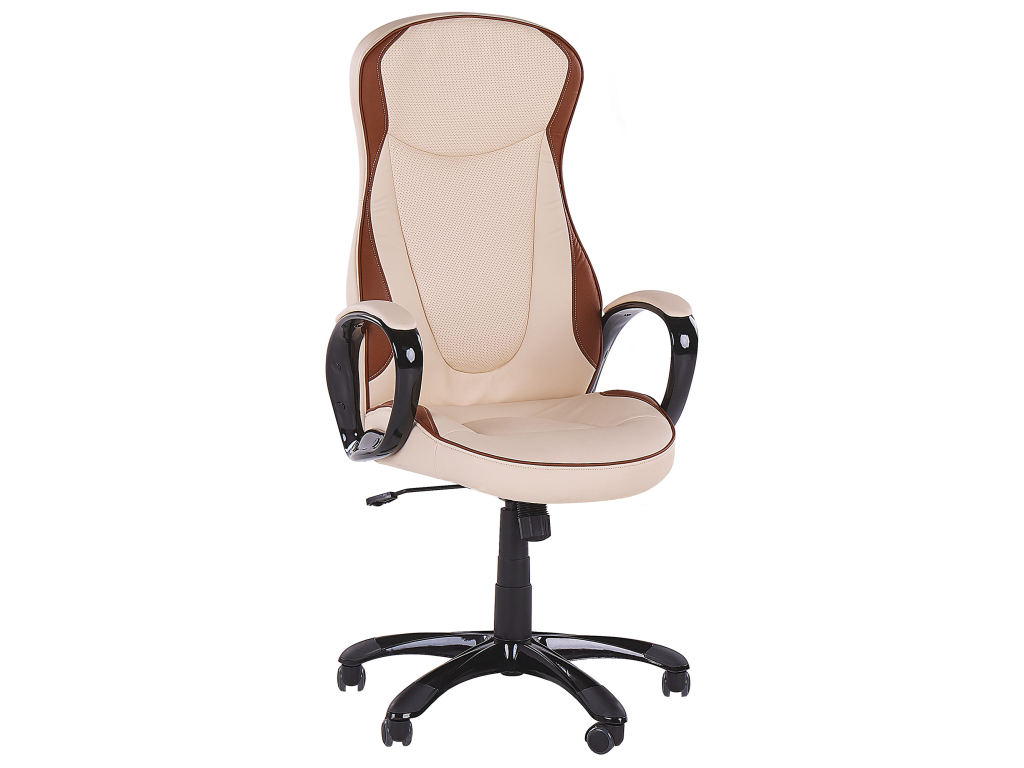 Fauteuil de bureau Lysvia Cuir PU Beige NWWY68847
