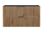 Meuble sous vasque suspendu strié - Naturel clair et noir - 80 cm - Lysvia XMEB80683