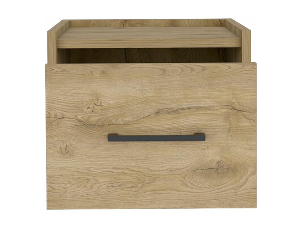 Chevet flottant Boa en mélamine avec rails métalliques 25 cm X 35 cm X 33.5 cm Beige RYXP60686