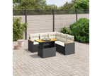 Salon de jardin 6 pcs avec coussins noir résine tressée BBJO98237
